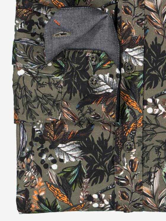 engbers Herren Langarm-Hemd gemustert Grün 37637