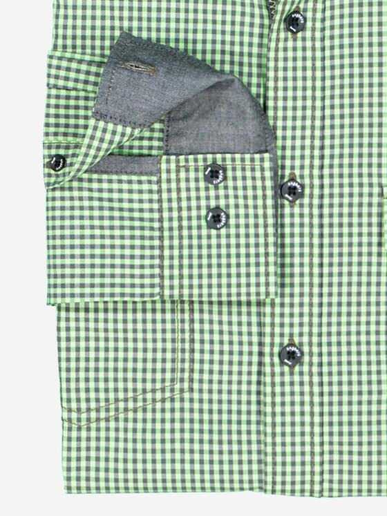 engbers Herren Langarm-Hemd kariert Hellgruen 38010