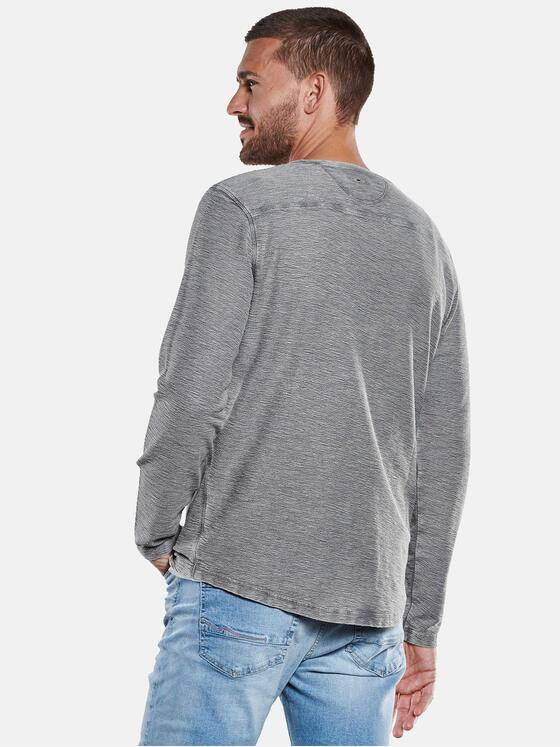 emilio adani Herren Langarm-Shirt strukturiert Grau 33742