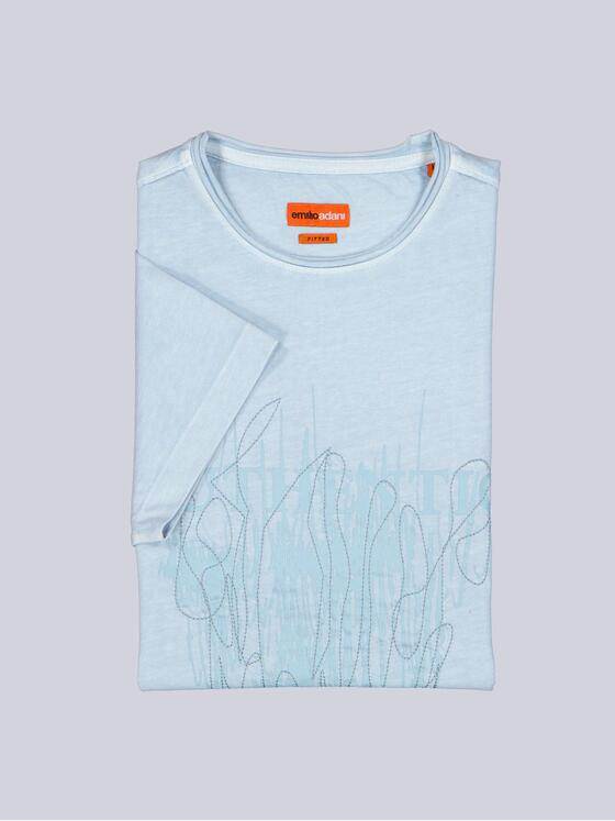 emilio adani Herren T-Shirt uni Blau 39310