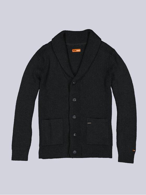 emilio adani Herren Strickjacke mit Schalkragen Grau 36343