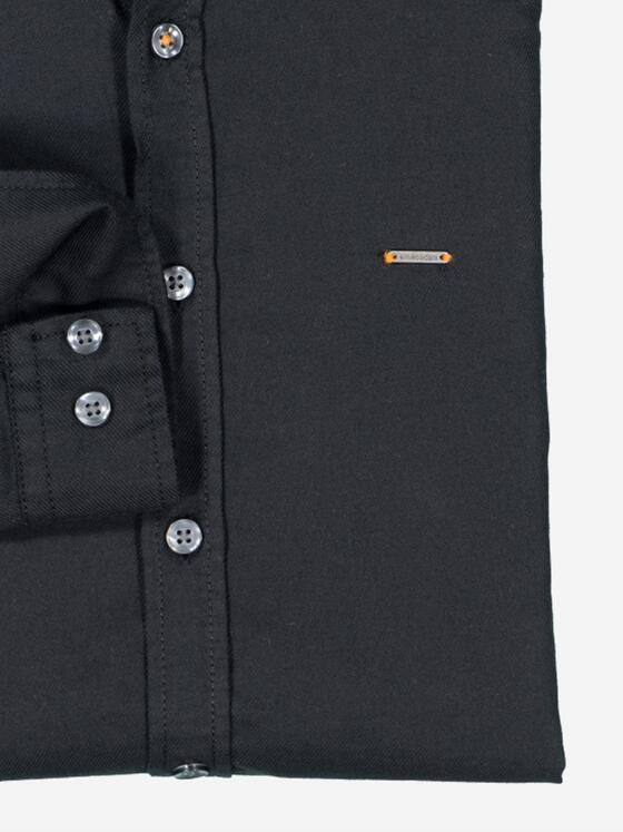 emilio adani Herren Hemd uni Schwarz 37569