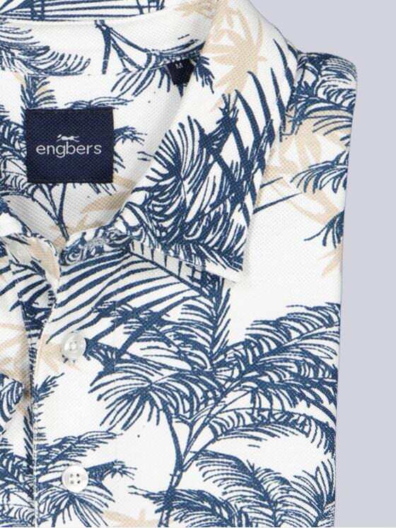 engbers Herren Polo-Shirt gemustert Reinweiss 38885