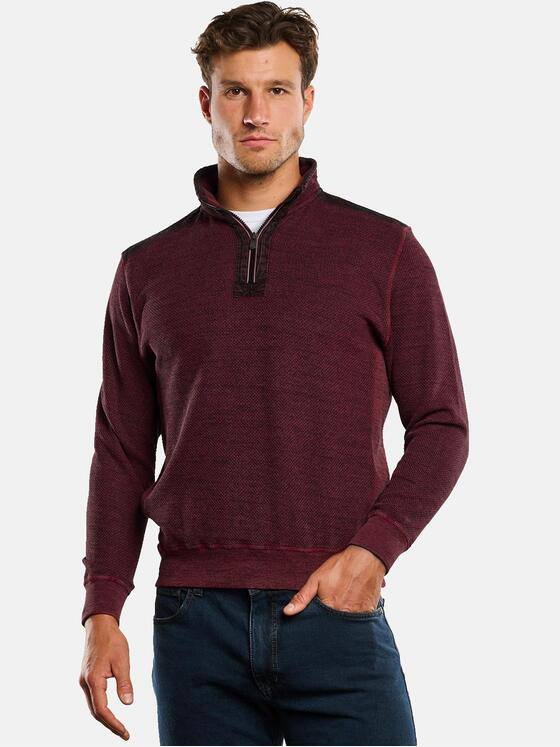 engbers Herren Sweatshirt mit Stehkragen Dunkelrot 33741