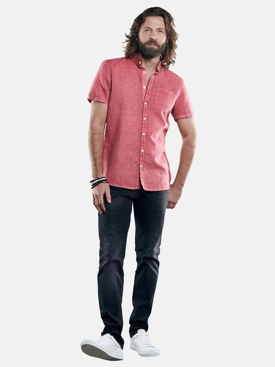 emilio adani Herren Sommerliches Halbleinenhemd Rot 29772