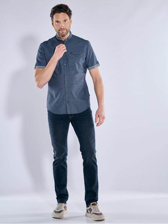 engbers Herren Kurzarm-Hemd strukturiert Brilliantblau 38576