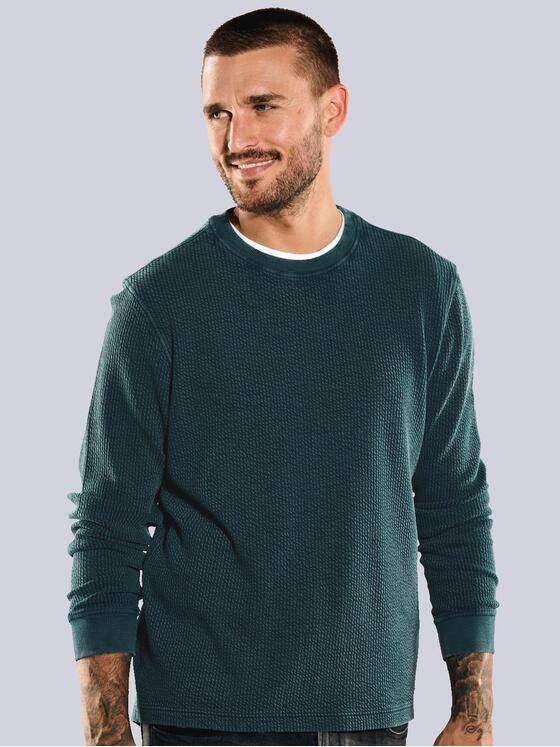 emilio adani Herren Sweatshirt uni Türkis 35625