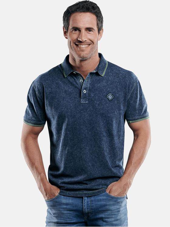 engbers Herren Sportives Poloshirt mit Neon-Details Indigoblau 29227
