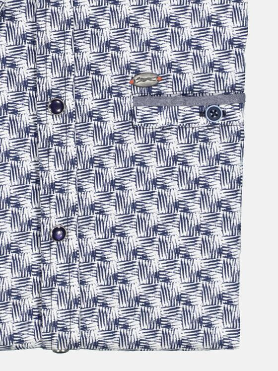 engbers Herren Kurzarm-Hemd gemustert Marineblau 35146