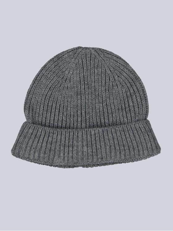 engbers Herren Strickmütze in Rippstruktur Grau 39757