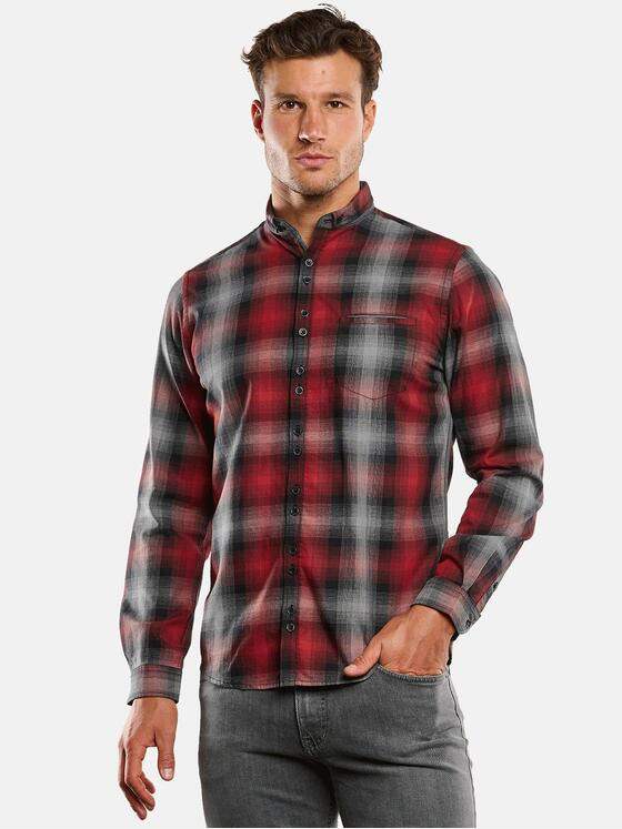 engbers Herren Langarm-Hemd kariert Rot 34092