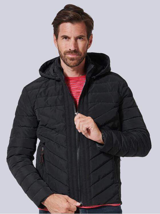 engbers Herren Steppjacke mit abnehmbarer Kapuze Schwarz 35177