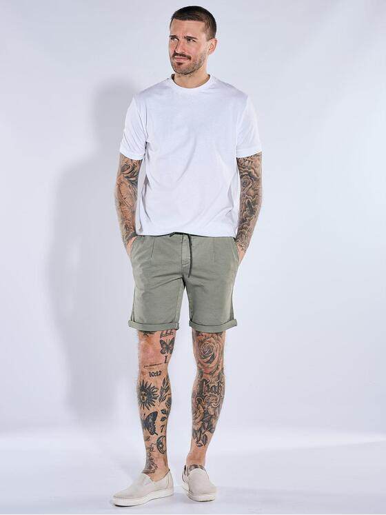 emilio adani Herren Bermuda Chino mit Tunnelzug Khaki 40738