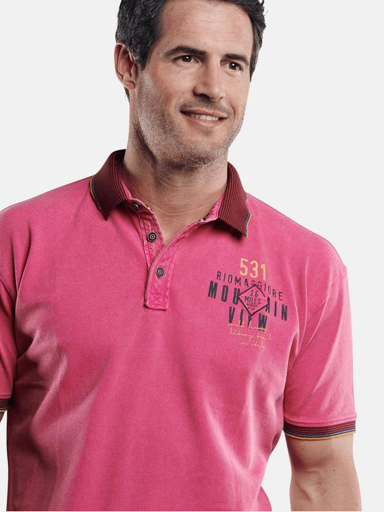 engbers Herren Poloshirt mit Konrasteffekten Rosa 29220