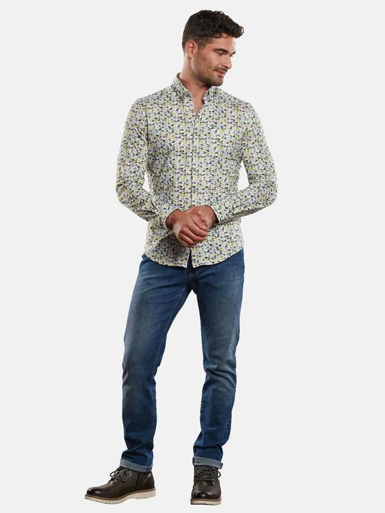 engbers Herren Langarm-Hemd gemustert Gelb 32431