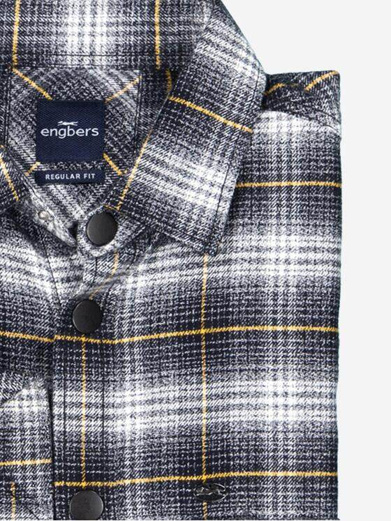 engbers Herren Langarm-Hemd gemustert Schwarz 37845