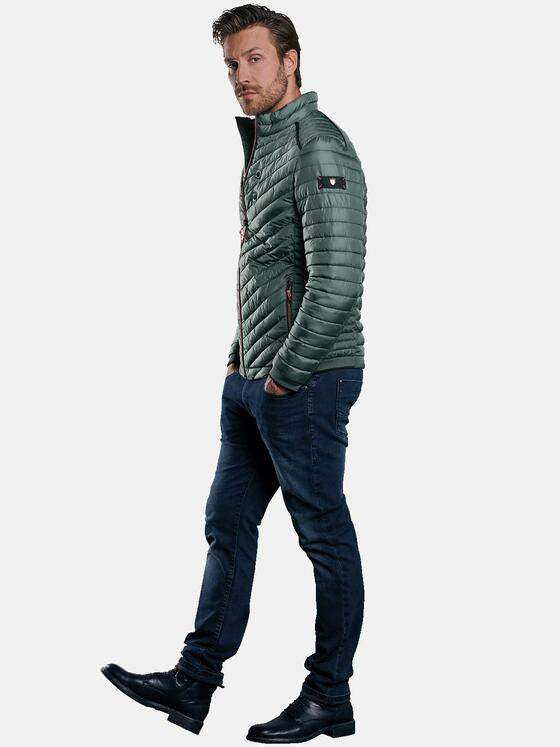 emilio adani Herren Sportive Steppjacke mit Kontrastzippern Grün 30018