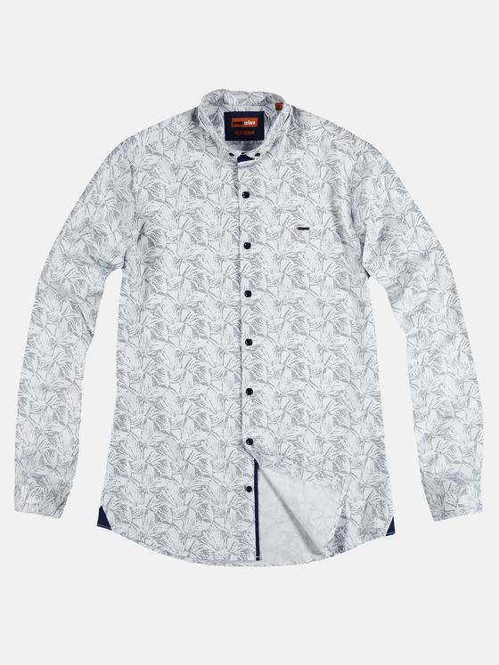 emilio adani Herren All-over Minimal Print Hemd Weiß 28966