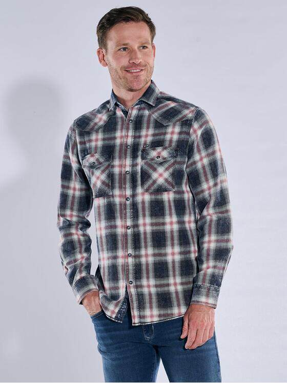 engbers Herren Langarm-Hemd gemustert Feuerrot 39635