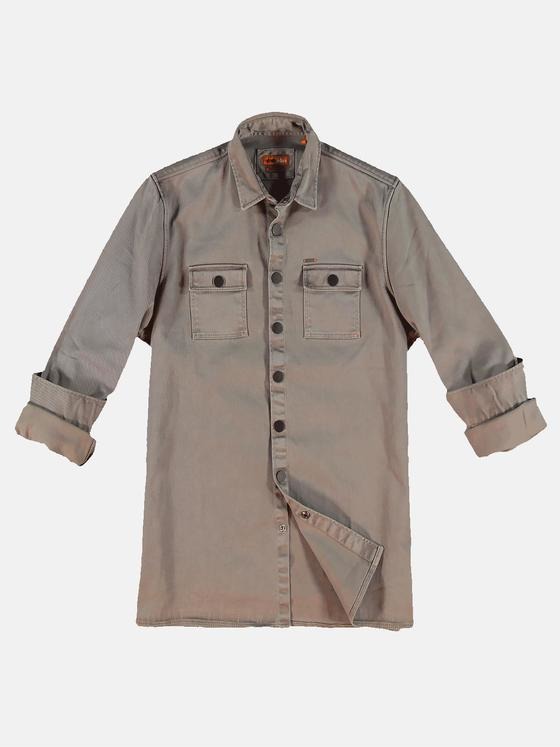 emilio adani Herren Langarm-Hemd uni Grau 31610