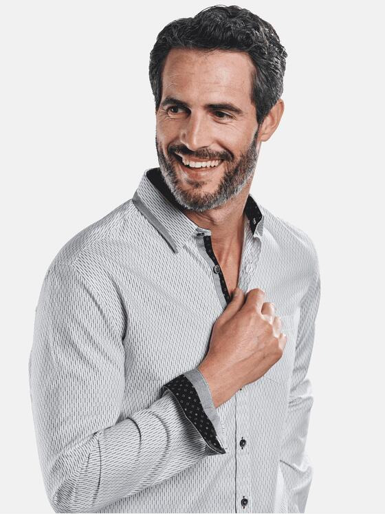 engbers Herren Hemd mit feiner Struktur Hellgrau 30878