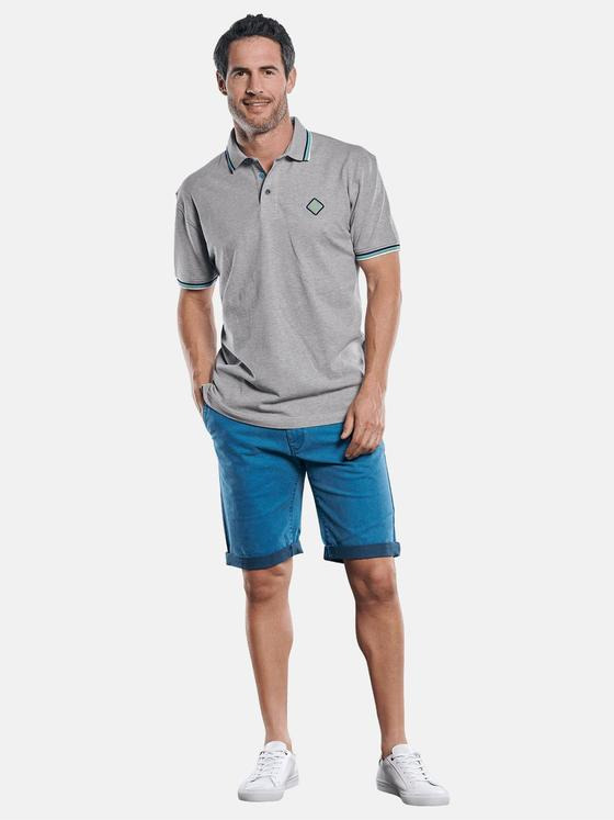 engbers Herren Poloshirt mit raffinierter Kragen und Bündchen Verarbeitung Grau 29735
