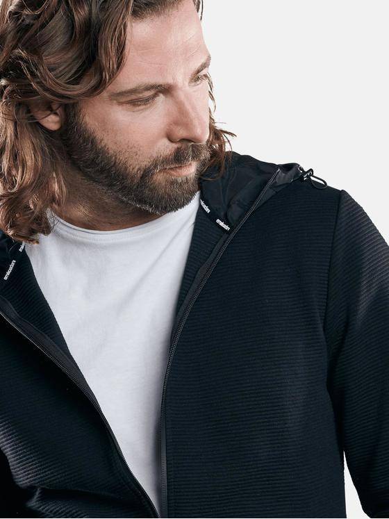 emilio adani Herren sportive Sweatjacke in enger Passform Schwarz 28825