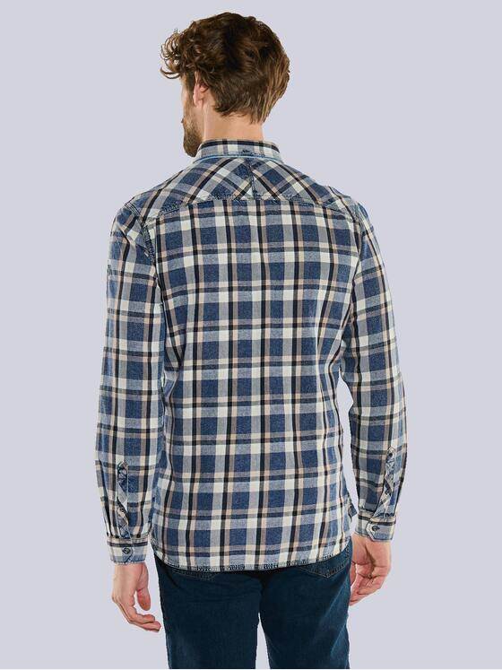 engbers Herren Langarm-Hemd kariert Blau 36128