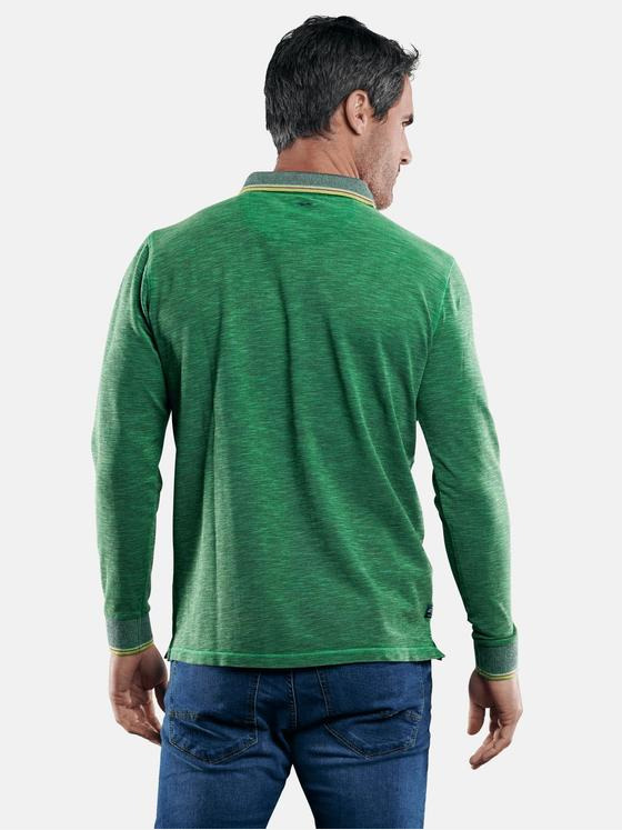 engbers Herren Poloshirt in Flammgarnoptik Cyangruen 29217