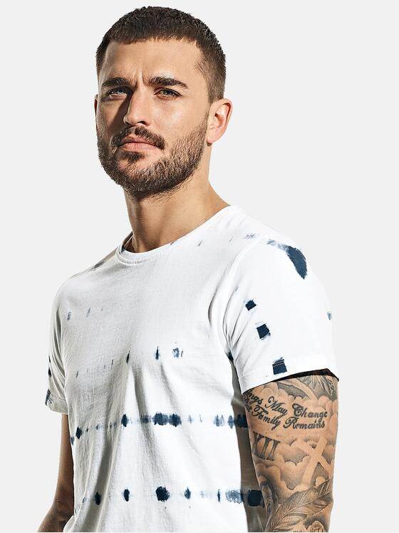 emilio adani Herren Batik-Shirt Weiß 31065