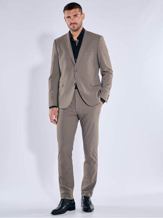 emilio adani Herren Anzug Sakko aus italienischem Garn Braunbeige 39134