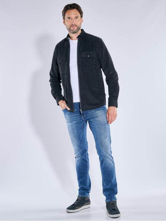 engbers Herren Overshirt strukturiert Saphirblau 39649