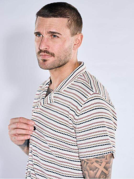 emilio adani Herren Poloshirt mit durchgehender Knopfleiste Reinweiss 40724