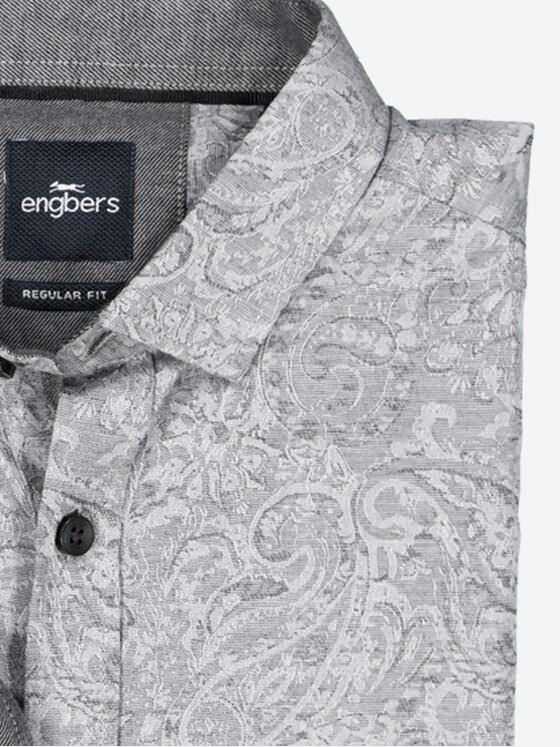engbers Herren Langarm-Hemd gemustert Silbergrau 38175