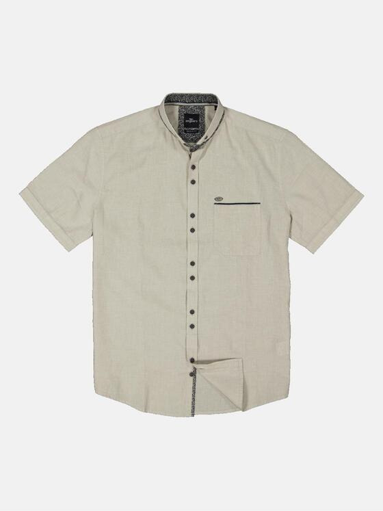 engbers Herren Kurzarm-Hemd mit Leinenanteil Sand 35135