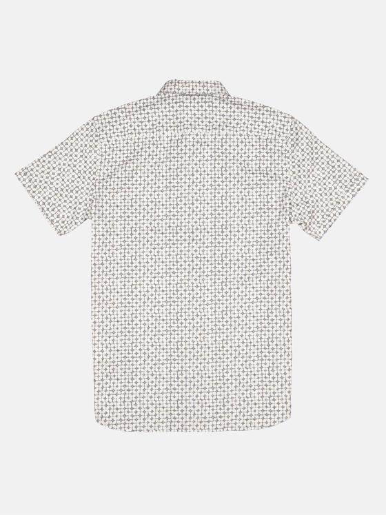 emilio adani Herren Kurzarm-Hemd gemustert Beige 33101