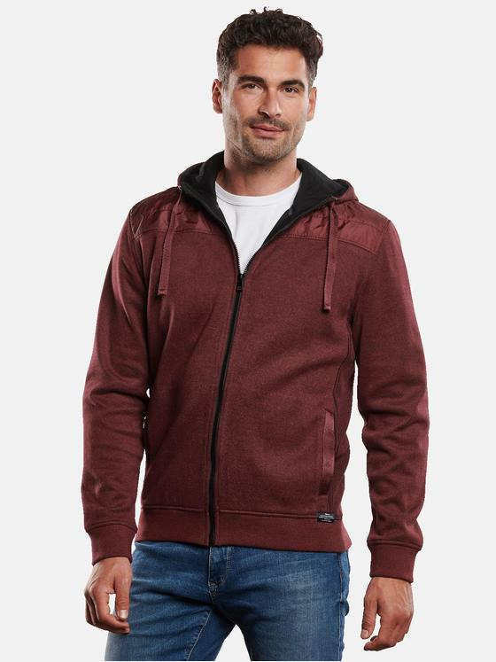 engbers Herren Sweatjacke mit Kapuze Dunkelrot 32301