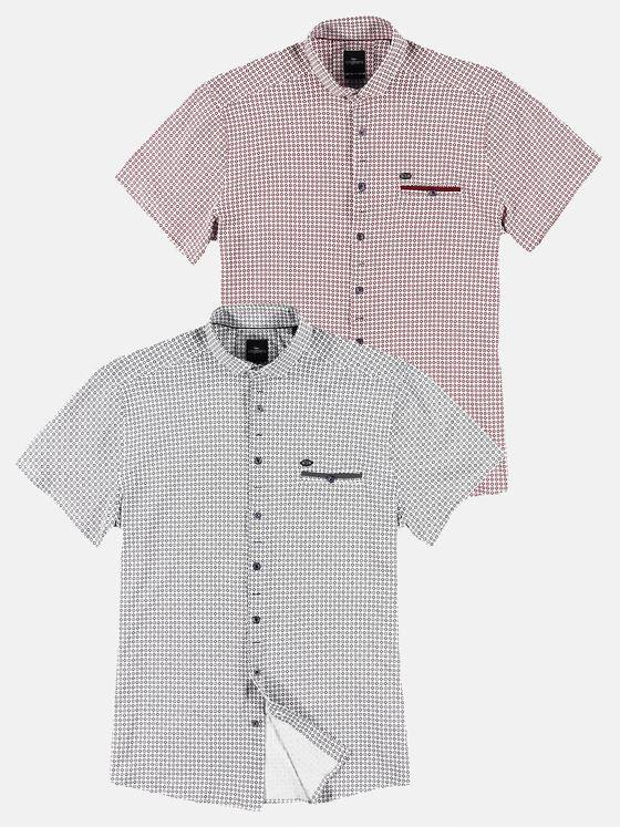 engbers Herren Super softes Piqué Halbarmhemd Karminrot 29881