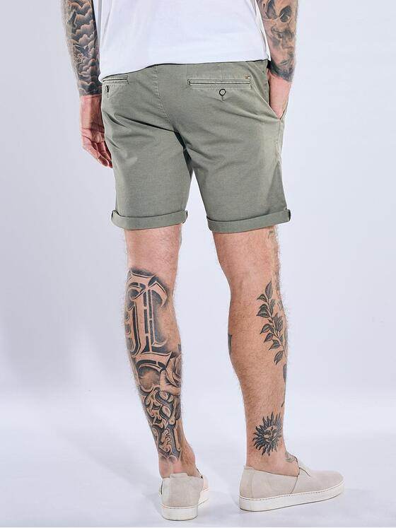 emilio adani Herren Bermuda Chino mit Tunnelzug Khaki 40738