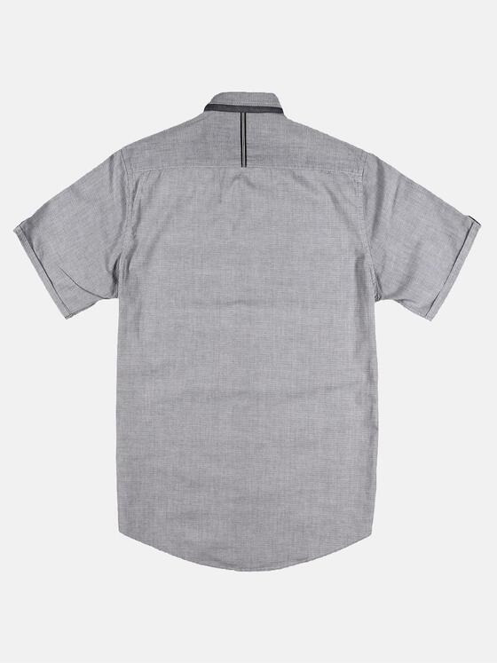 engbers Herren Unifarbenes Kurzarmhemd mit stylischen Kontrastdetails Silbergrau 29761