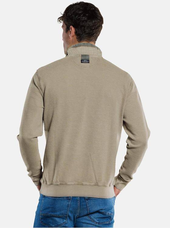 engbers Herren Sweatshirt mit Stehkragen Braunbeige 33759
