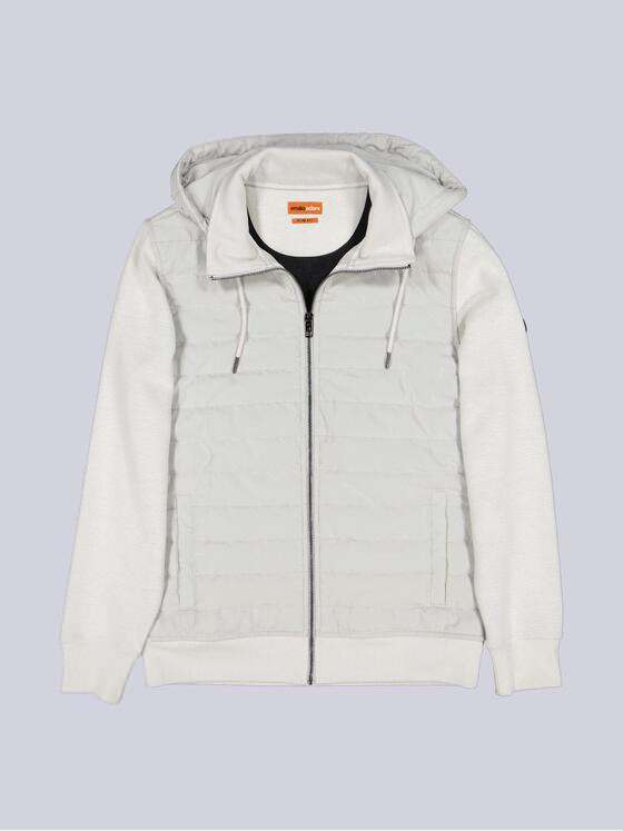 emilio adani Herren Sweatjacke mit abnehmbarer Kapuze Silbergrau 40079