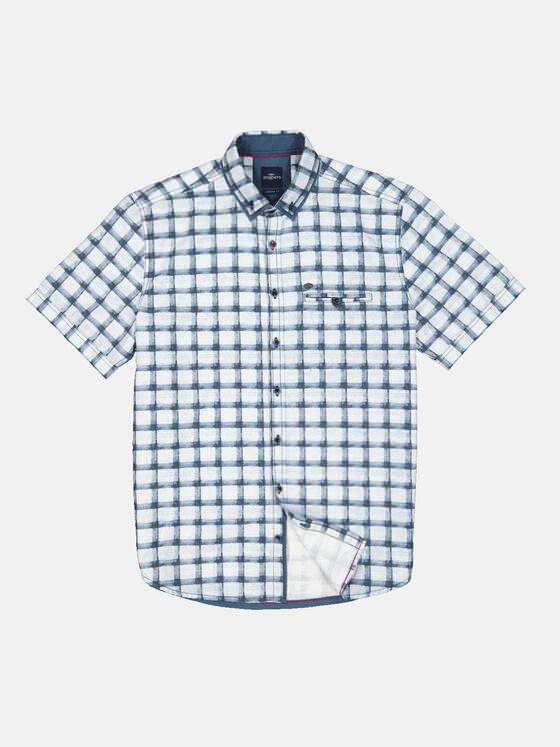 engbers Herren Kurzarm-Hemd kariert Blau 34355