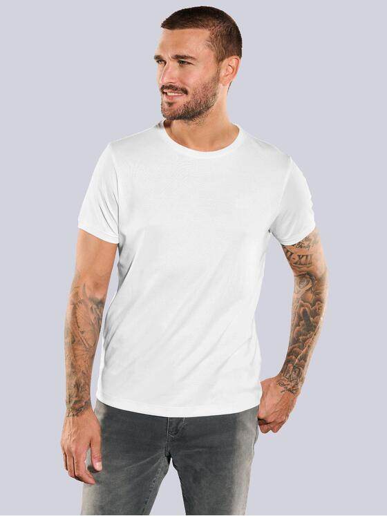 emilio adani Herren Basic-Shirt regular Weiß 35271