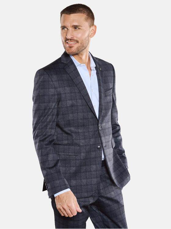 emilio adani Herren Sakko dezent kariert Blau 33689