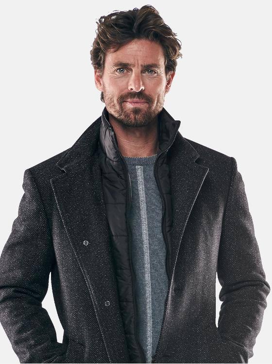 ENGBERS GERMANY Herren Zeitloser Mantel Anthrazit 30574