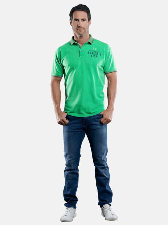 engbers Herren Poloshirt mit Konrasteffekten Grasgruen 29219