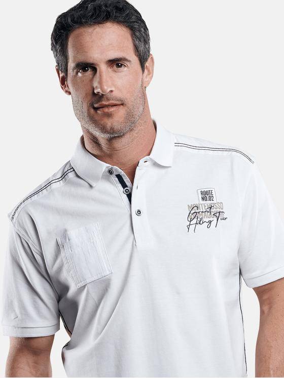 engbers Herren Stylisches Poloshirt mit Applikation Reinweiss 29216