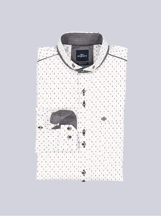 engbers Herren Langarm-Hemd gemustert Beige 35330