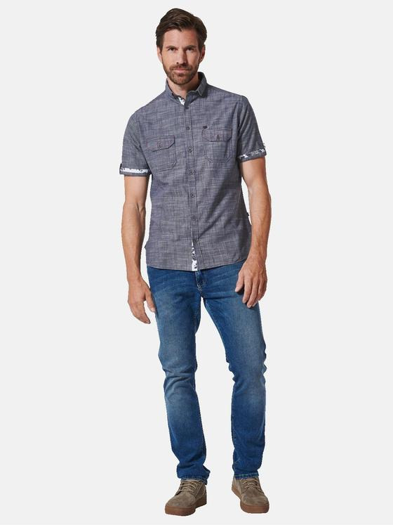 engbers Herren Kurzarm-Hemd uni Blau 35213